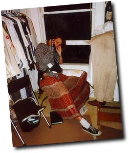 a walk-in closet serves as a walk-in office